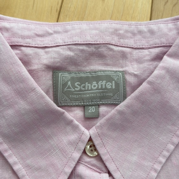Light pink 100% linen shirt - Schoffel UK 20 - Picture 5 of 7